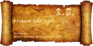 Kruppa Dávid névjegykártya